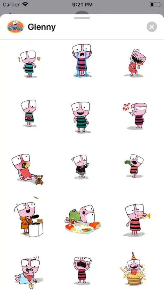 Glenny Animated Stickers Pack应用截图