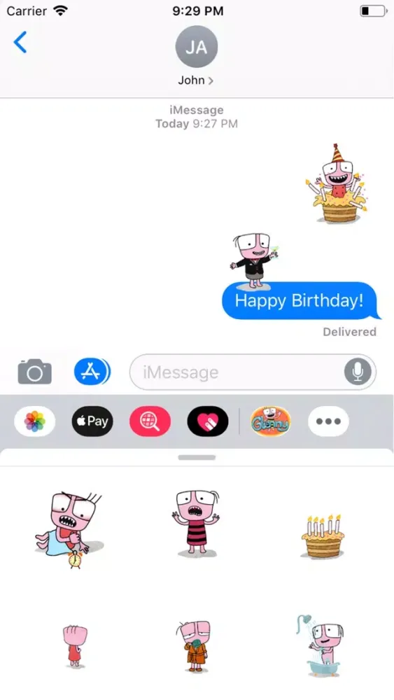 Glenny Animated Stickers Pack应用截图