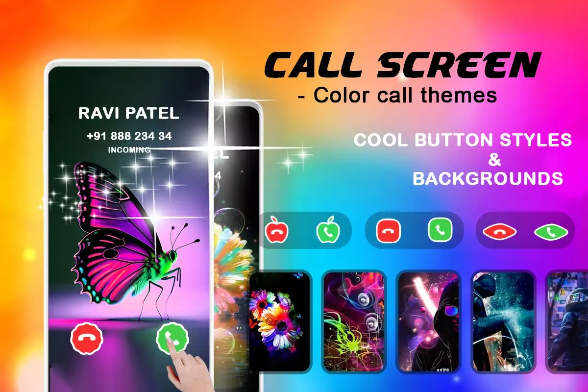 Capturas de pantalla de Call screen-Color caller theme