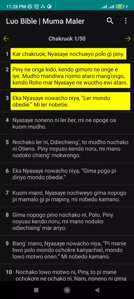 Tangkapan layar Luo Bible - Muma Maler