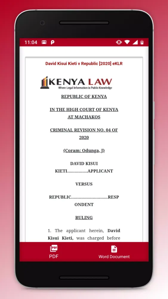 Captures d'écran de Kenya Law