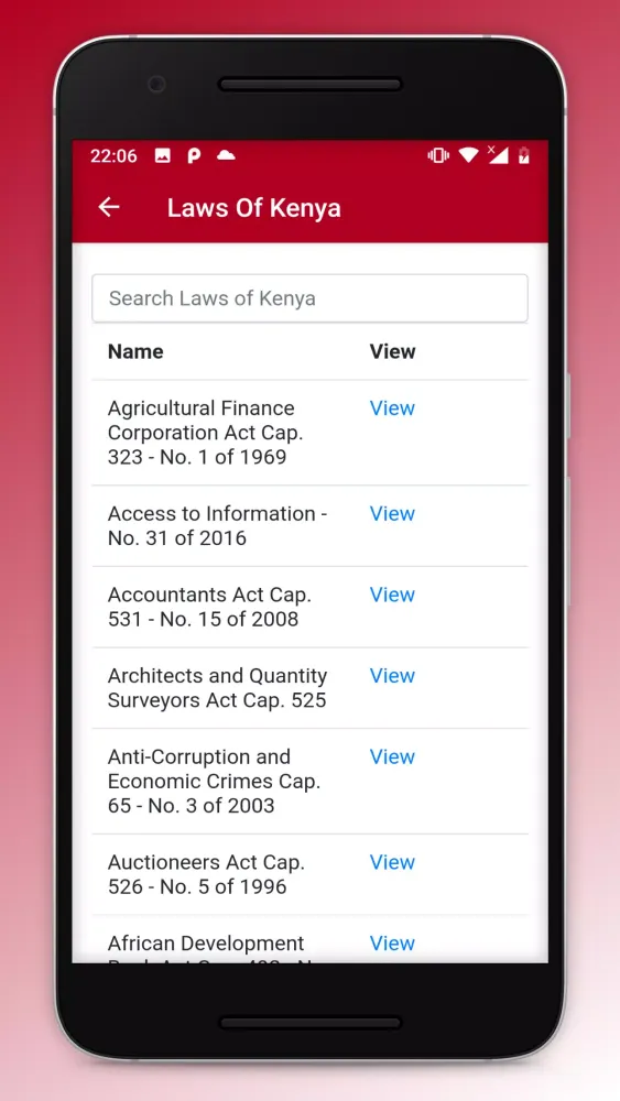 Captures d'écran de Kenya Law