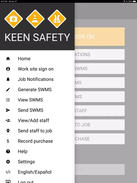 Ảnh chụp màn hình của Keen Safety iPad 