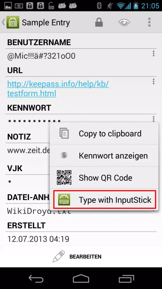 Capturas de pantalla de InputStick Plug-In for KP2A