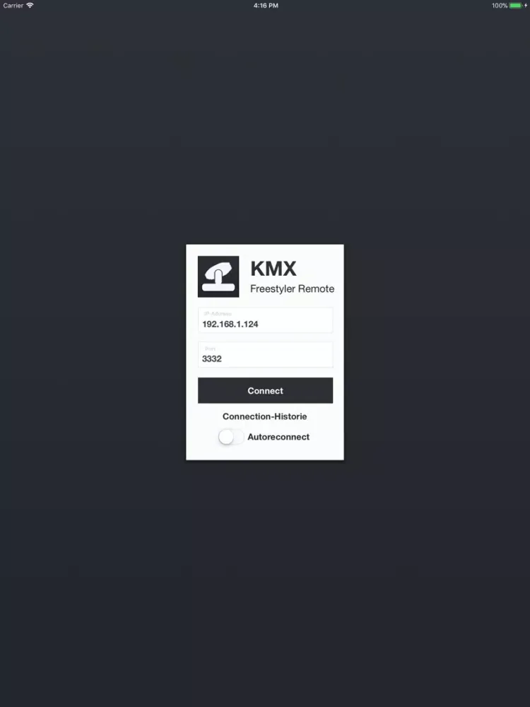 KMX - Freestyler Remote iPad  스크린샷