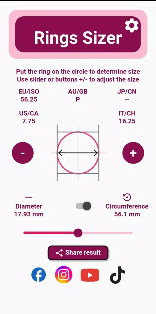 Screenshot di Rings Sizer