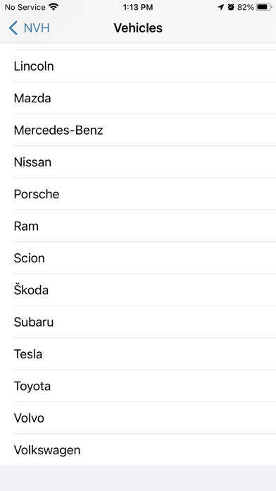 Screenshot di NVH