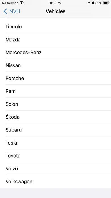 Screenshot di NVH