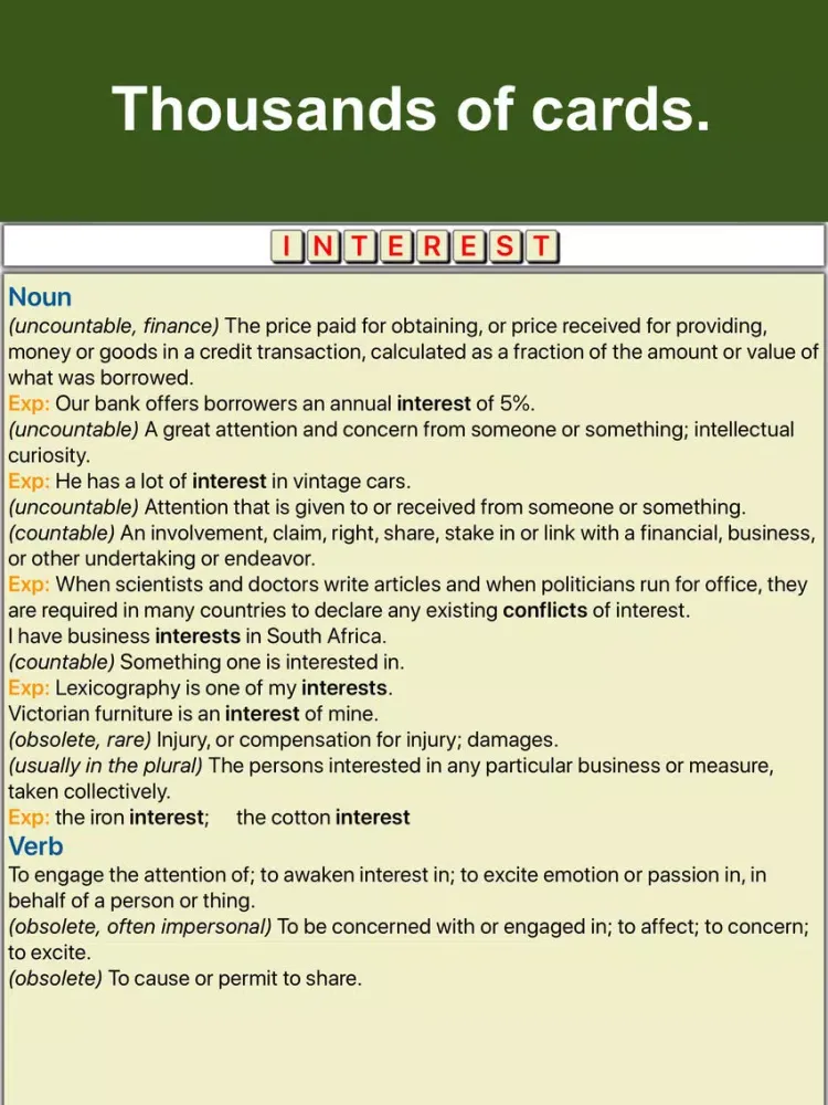 Capturas de pantalla de English Vocabulary Cards iPad 