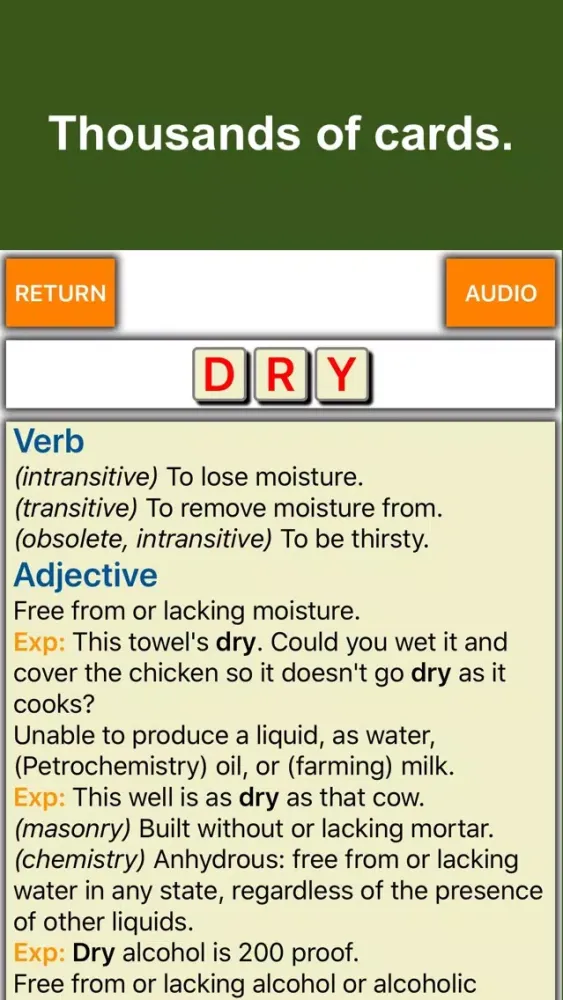 Capturas de pantalla de English Vocabulary Cards