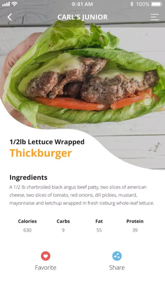 Ảnh chụp màn hình của Keto Fast Food Tracker
