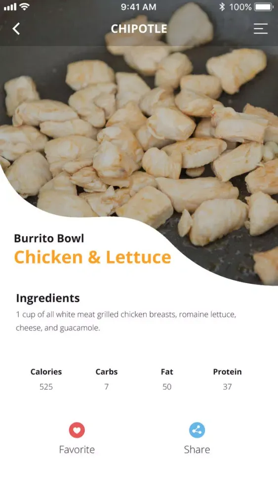 Ảnh chụp màn hình của Keto Fast Food Tracker