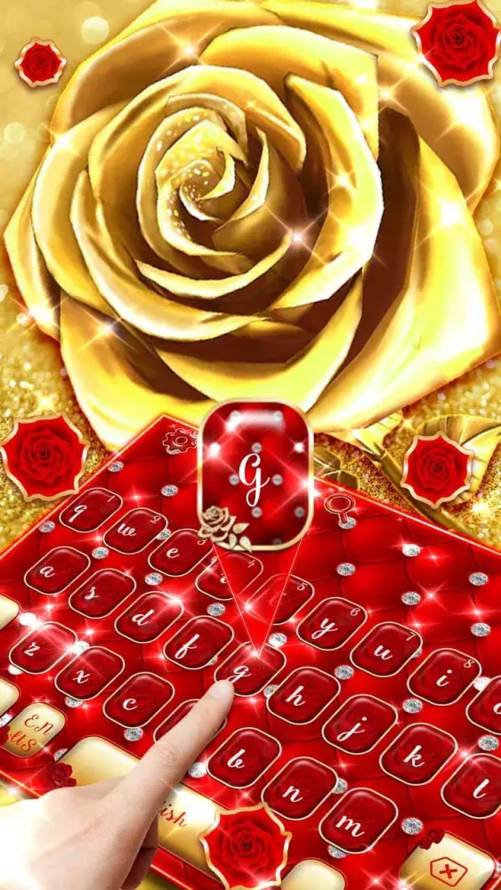 Diamond Gold Rose Keyboard应用截图