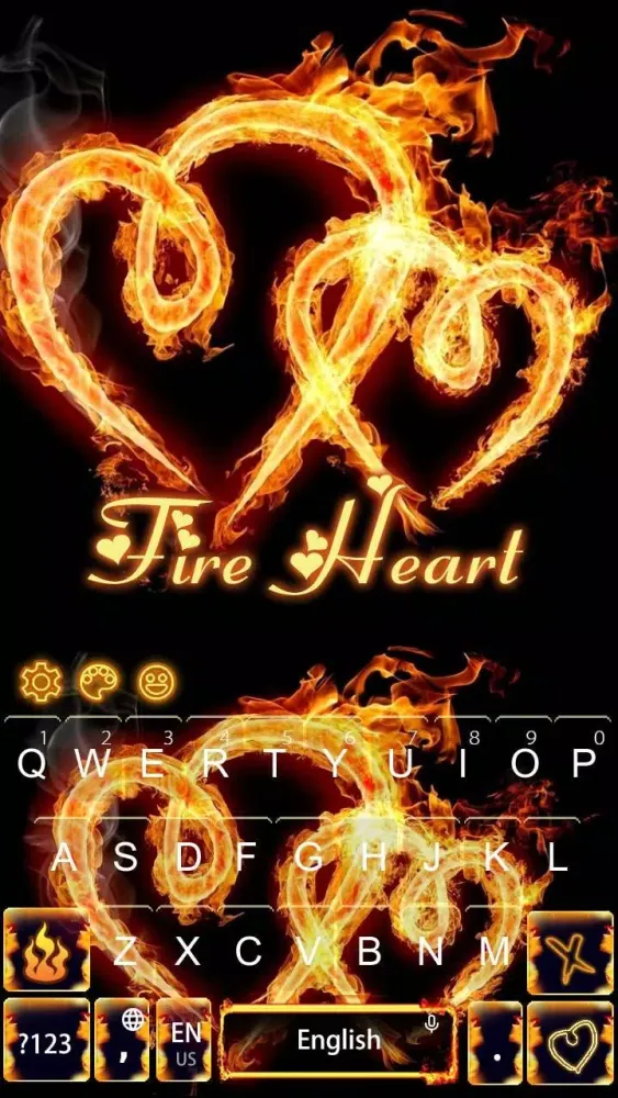 Fire Heart Love Keyboard Screenshots