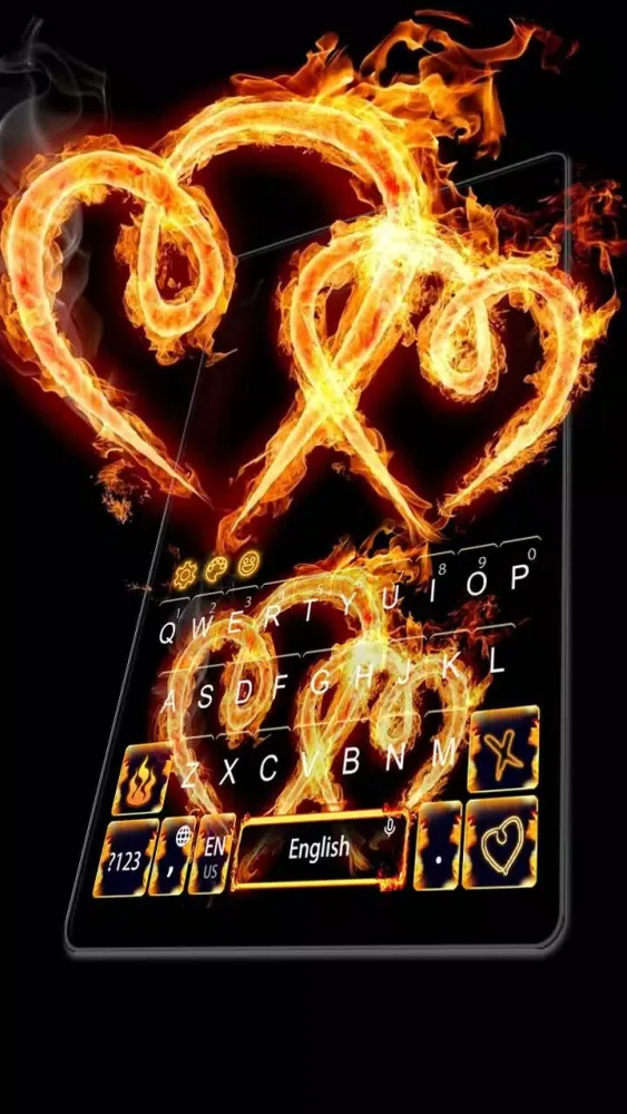 Fire Heart Love Keyboard Screenshots