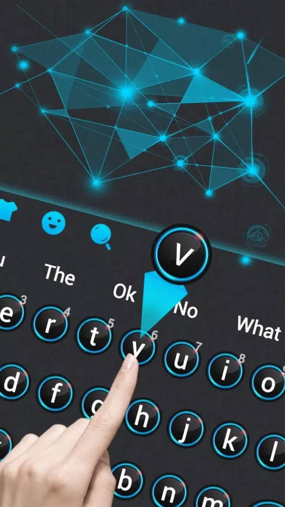 Blue Light 3D Polyhedron Keyboard Theme應用截圖
