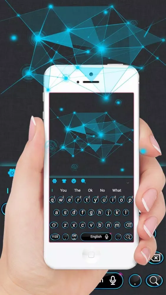 Blue Light 3D Polyhedron Keyboard Theme應用截圖