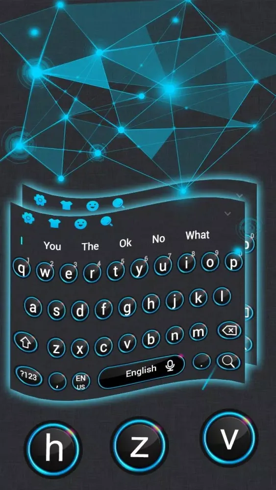 Blue Light 3D Polyhedron Keyboard Theme應用截圖