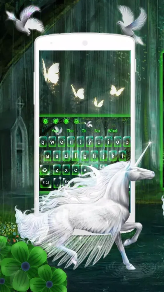 Magic Forest Unicorn Keyboard Theme应用截图