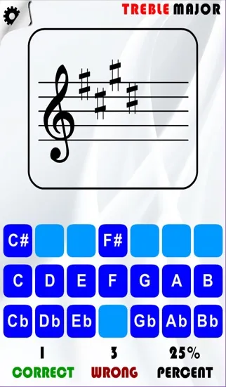 Note and Key Signature Trainer (Treble,Bass,Alto,Tenor) Screenshots