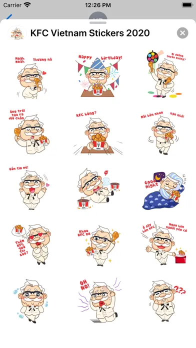 Screenshot di KFC Việt Nam Stickers 2020