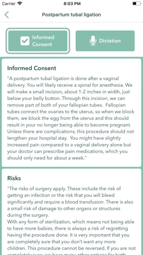 Скриншоты Informed Consent and Dictation