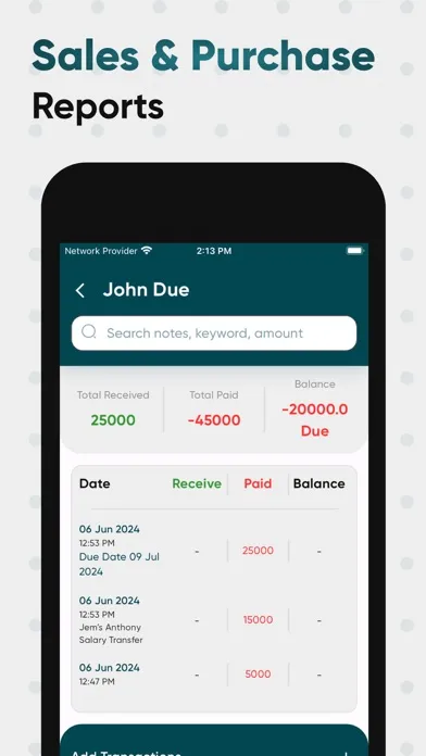 Zrzuty ekranu Khatabook - Credit Ledger Book