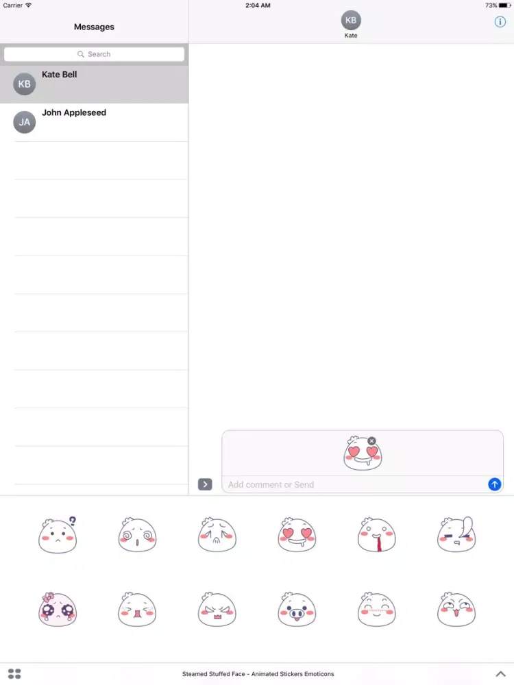 ภาพหน้าจอของ Steamed Stuffed Face - Animated Stickers Emoticons iPad 