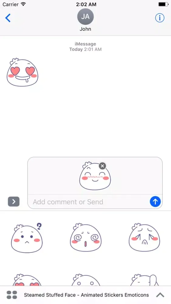 ภาพหน้าจอของ Steamed Stuffed Face - Animated Stickers Emoticons