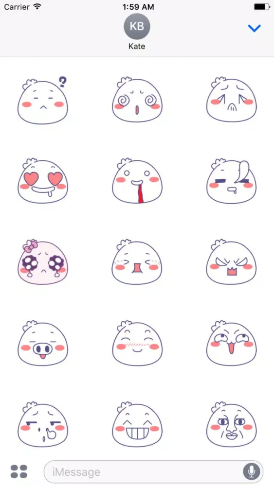 ภาพหน้าจอของ Steamed Stuffed Face - Animated Stickers Emoticons