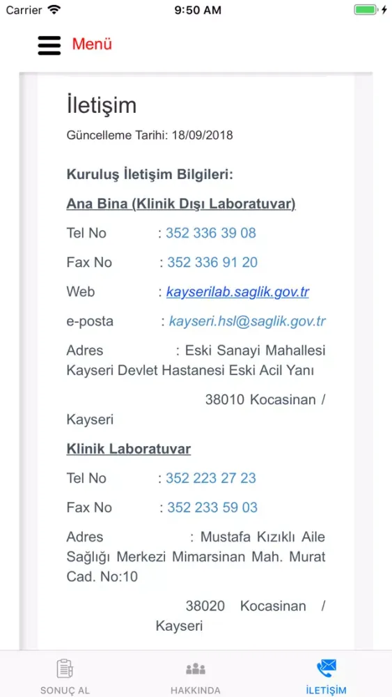 Captures d'écran de KHSL Lab. Sonuç