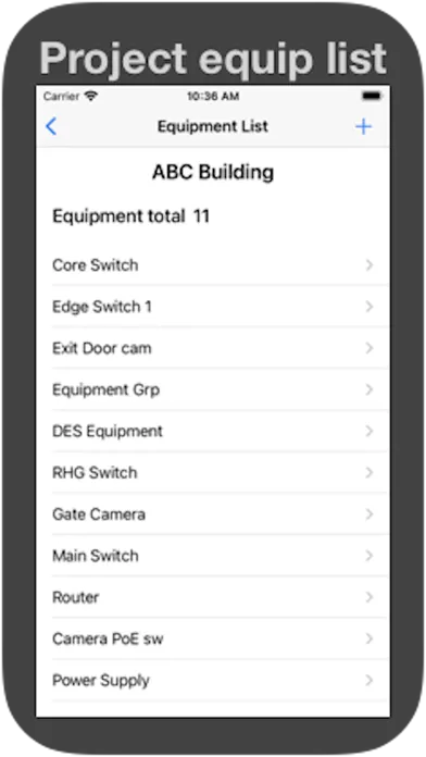 Screenshot di Equiplist