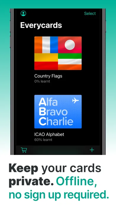 Screenshot di Everycards Flashcards Quizzes
