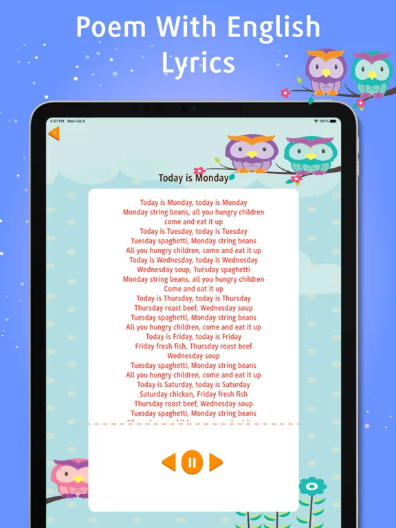 Kids Poem Rhymes iPad  Ekran Görüntüleri