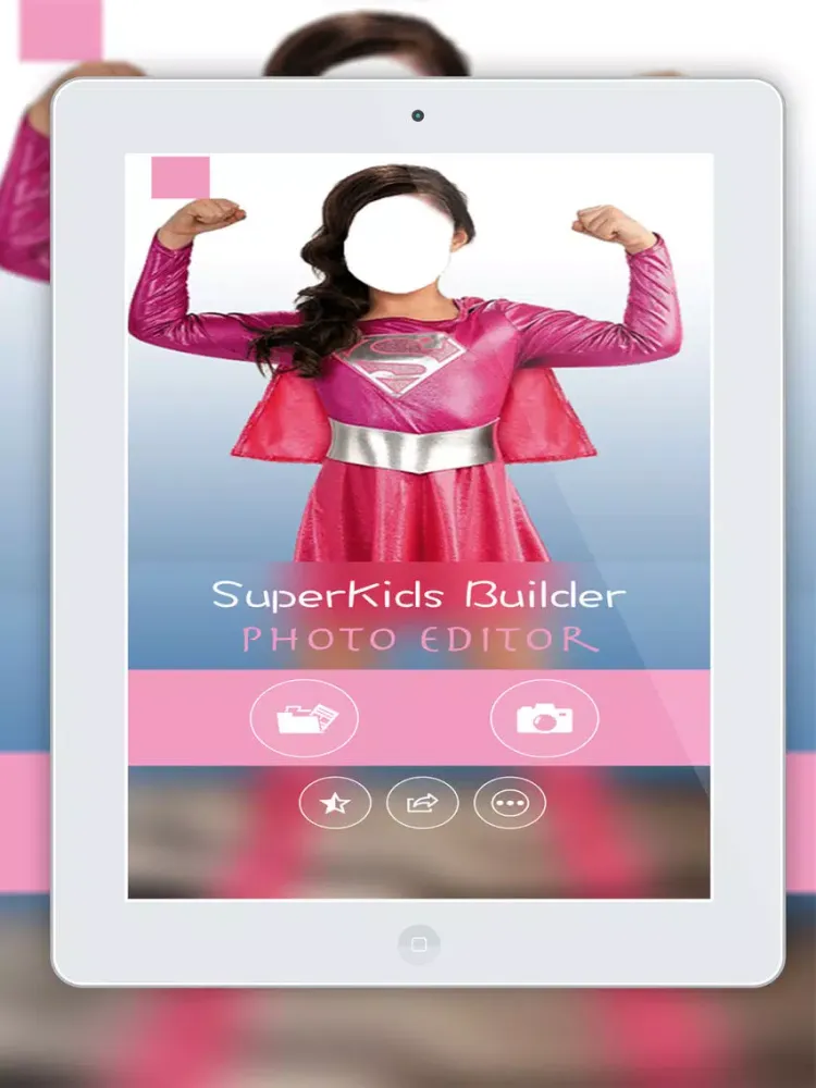 Kids Super Girl Suit New- New Photo Montage With Own Photo Or Camera iPad 应用截图