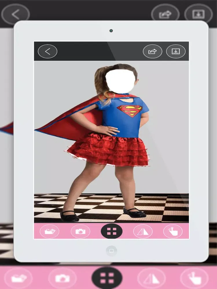 Kids Super Girl Suit New- New Photo Montage With Own Photo Or Camera iPad 应用截图