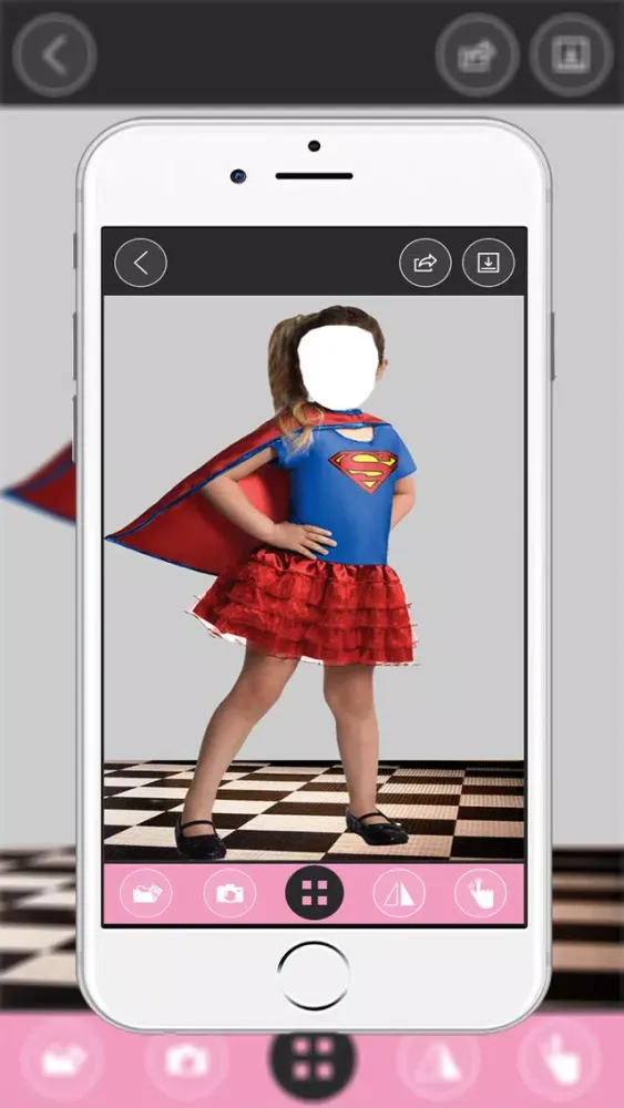 Kids Super Girl Suit New- New Photo Montage With Own Photo Or Camera应用截图