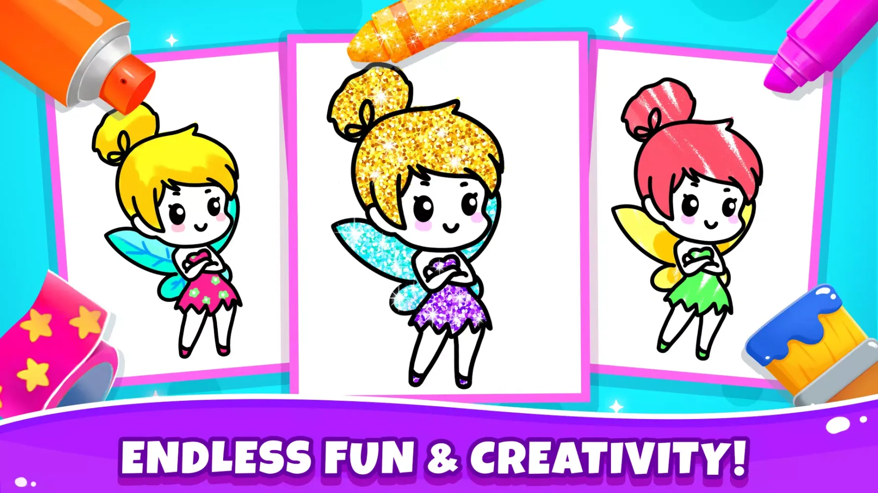 Kids Coloring Games for Girls Ekran Görüntüleri