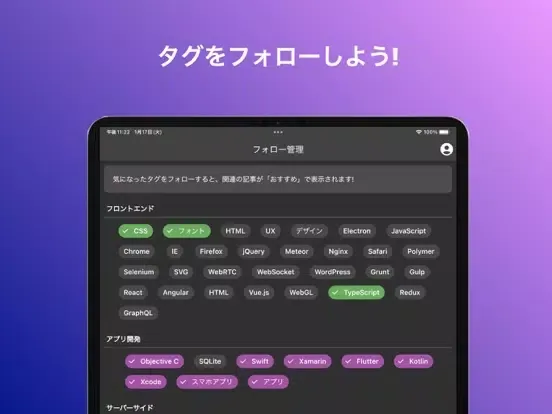 Ảnh chụp màn hình của MarkOne-エンジニア向けニュースアプリ iPad 