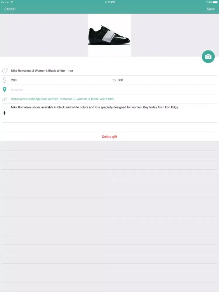 Tangkapan layar Guessmenot - gifting made easy iPad 