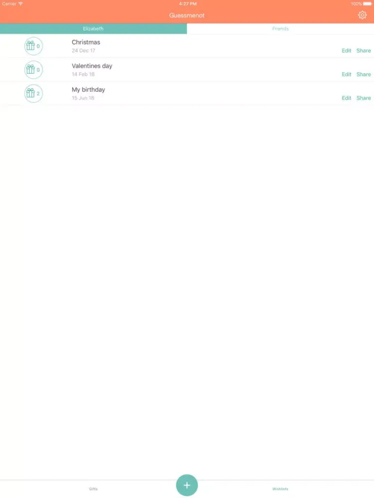 Tangkapan layar Guessmenot - gifting made easy iPad 