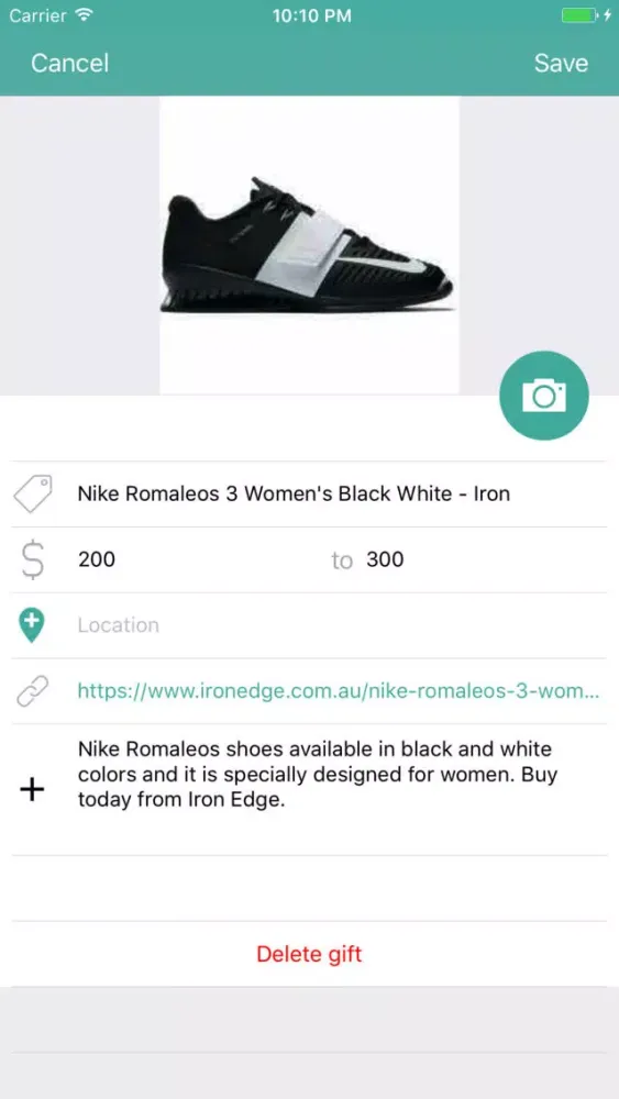 Tangkapan layar Guessmenot - gifting made easy