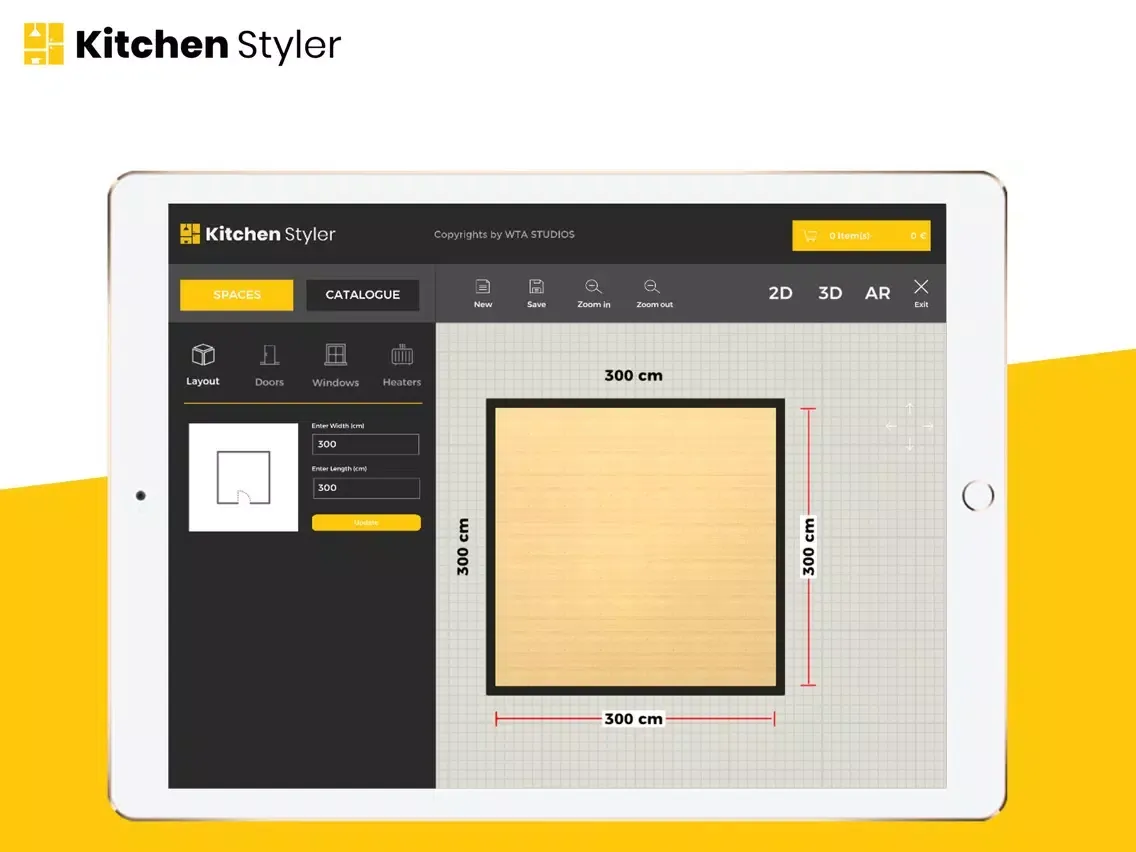 Kitchen Styler web UI iPad  Ekran Görüntüleri