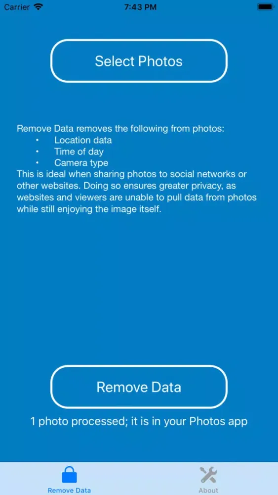 PDR - Photo Data Remover স্ক্রিনশট
