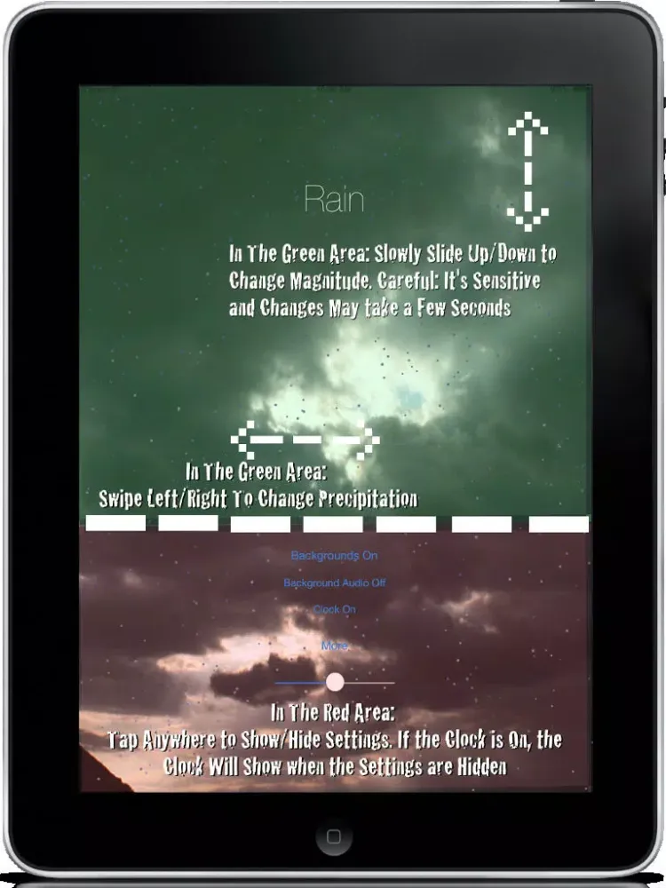 Zrzuty ekranu Precipitation: Rain, Snow & Other Relaxing Sounds and Visuals iPad 