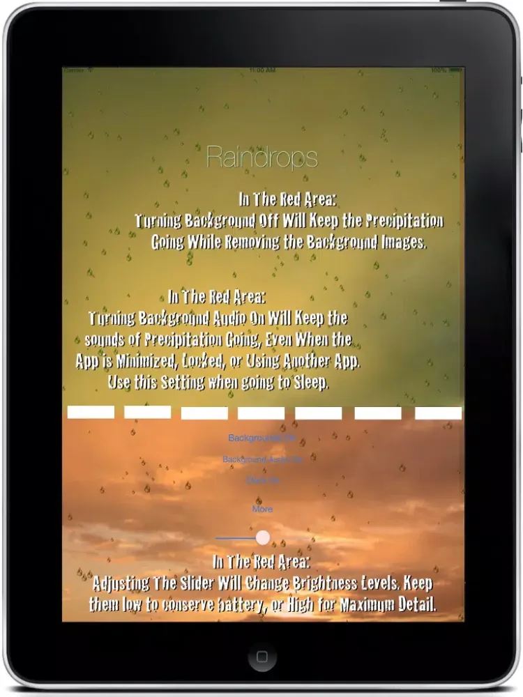 Zrzuty ekranu Precipitation: Rain, Snow & Other Relaxing Sounds and Visuals iPad 