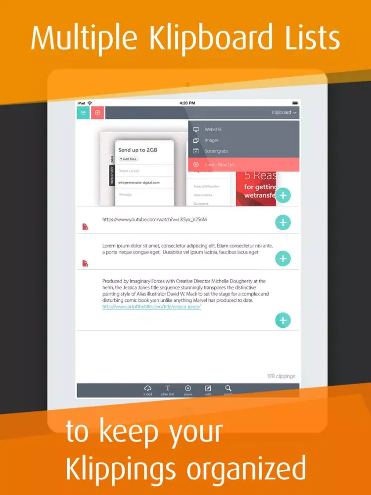 Tangkapan skrin Klipboard - Intelligent Copy & Paste Clipboard iPad 