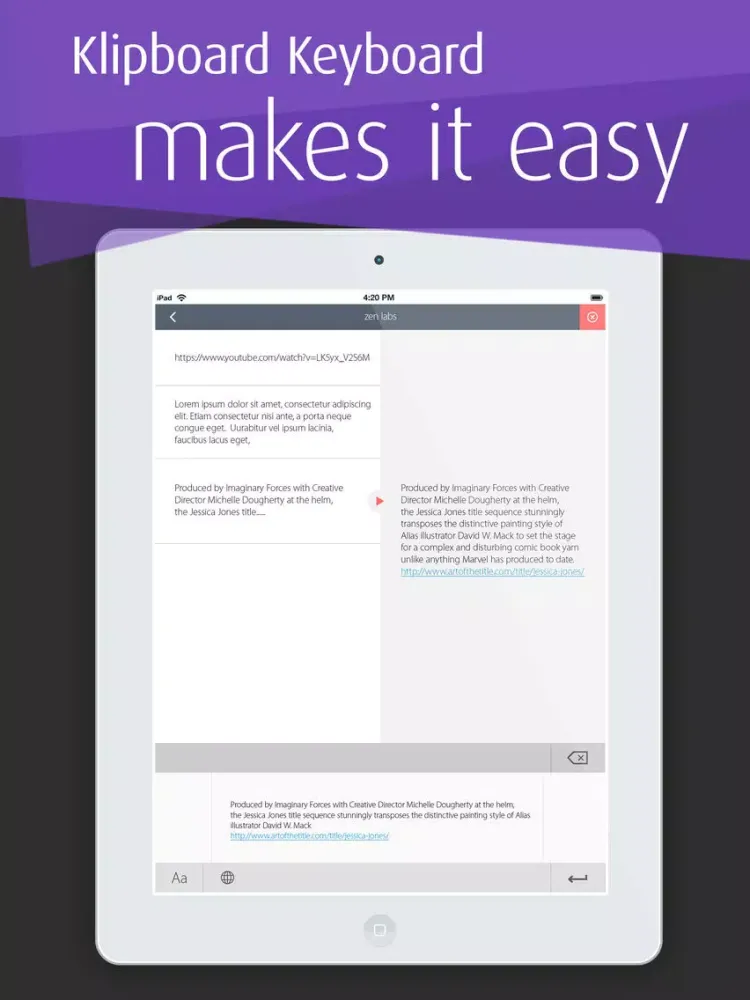 Tangkapan skrin Klipboard - Intelligent Copy & Paste Clipboard iPad 