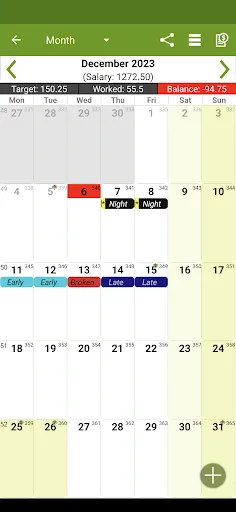 Capturas de tela do Shift Work Calendar - FlexR