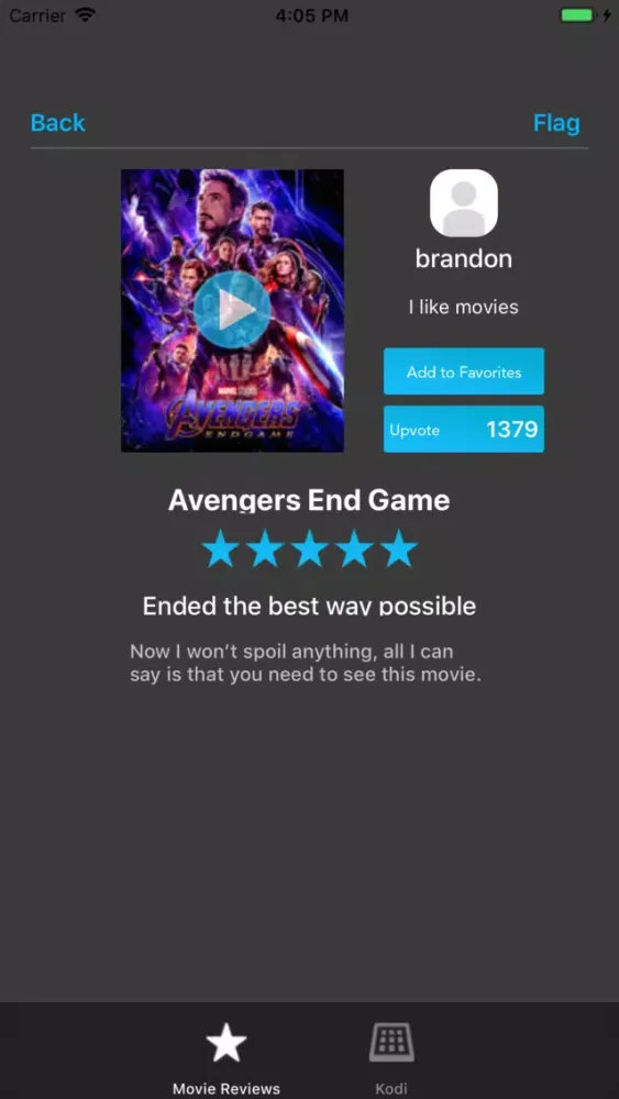 Movie Reviews for Kodi Screenshots